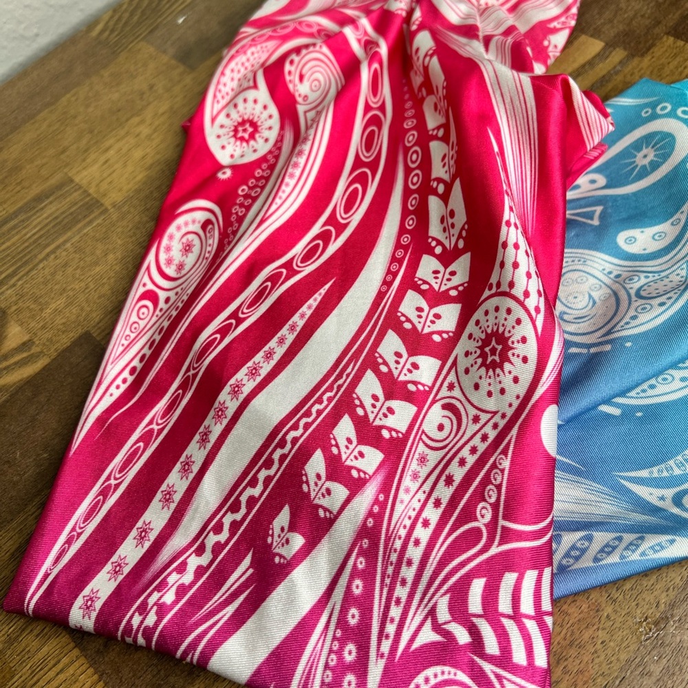 Pink purple blue and white psychedelic festival leggings